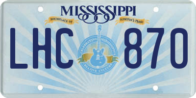 MS license plate LHC870