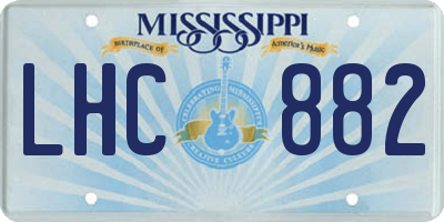MS license plate LHC882