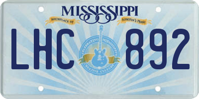 MS license plate LHC892