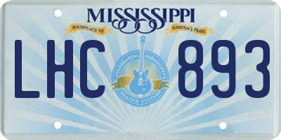 MS license plate LHC893