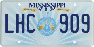 MS license plate LHC909