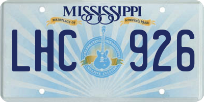 MS license plate LHC926