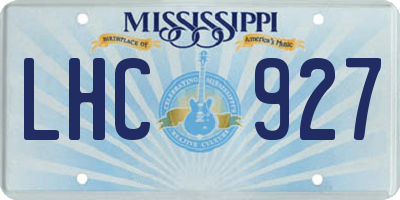 MS license plate LHC927