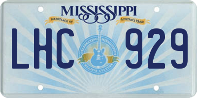 MS license plate LHC929