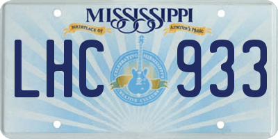 MS license plate LHC933