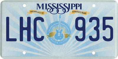 MS license plate LHC935
