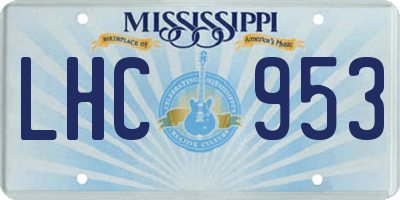 MS license plate LHC953