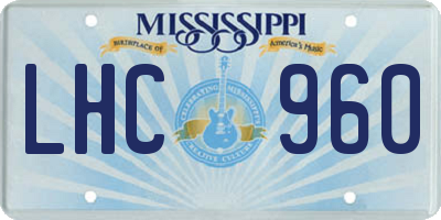 MS license plate LHC960