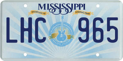 MS license plate LHC965