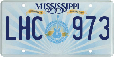 MS license plate LHC973