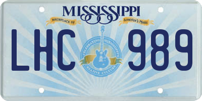 MS license plate LHC989