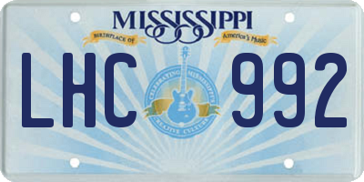 MS license plate LHC992