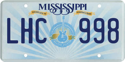 MS license plate LHC998