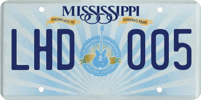 MS license plate LHD005