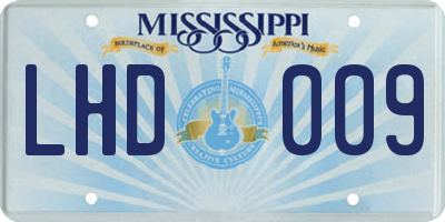 MS license plate LHD009