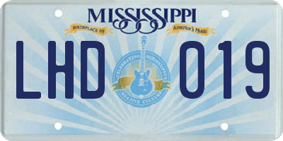 MS license plate LHD019
