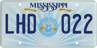 MS license plate LHD022