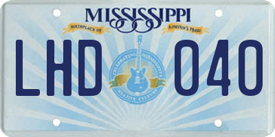 MS license plate LHD040
