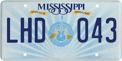 MS license plate LHD043