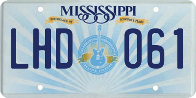MS license plate LHD061