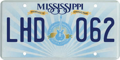 MS license plate LHD062