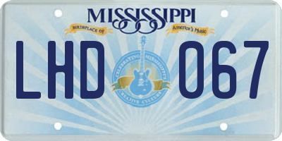 MS license plate LHD067