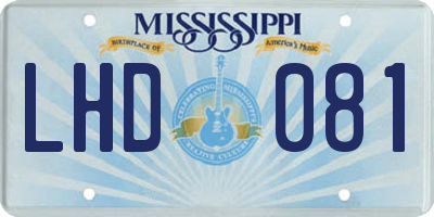 MS license plate LHD081