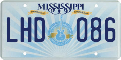 MS license plate LHD086