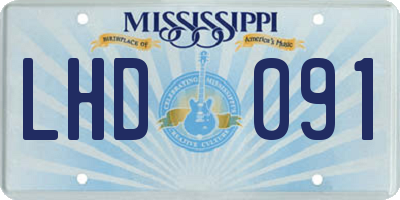 MS license plate LHD091