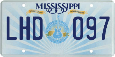 MS license plate LHD097