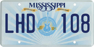 MS license plate LHD108