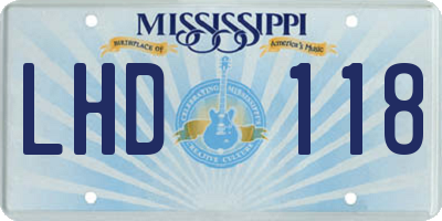 MS license plate LHD118