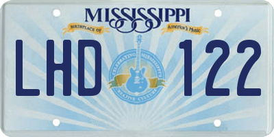 MS license plate LHD122