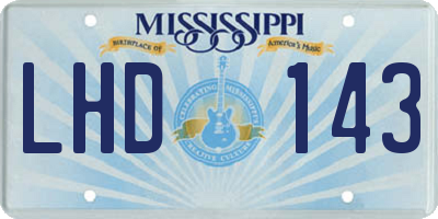MS license plate LHD143