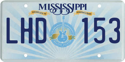 MS license plate LHD153