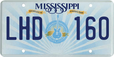 MS license plate LHD160
