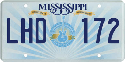 MS license plate LHD172