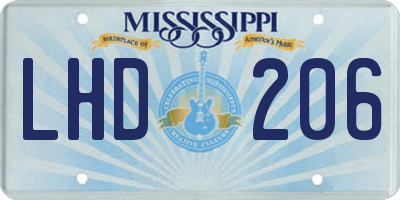 MS license plate LHD206
