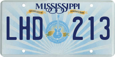 MS license plate LHD213