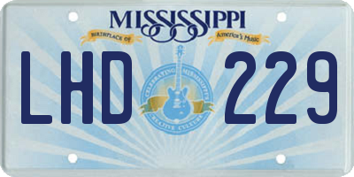 MS license plate LHD229