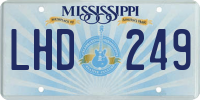 MS license plate LHD249