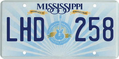 MS license plate LHD258