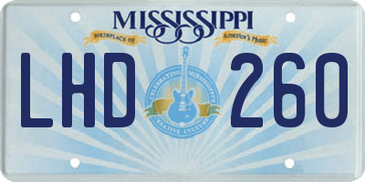 MS license plate LHD260