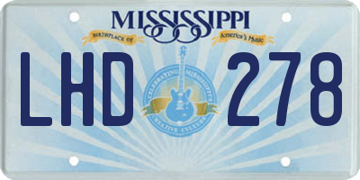 MS license plate LHD278