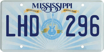 MS license plate LHD296