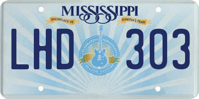 MS license plate LHD303