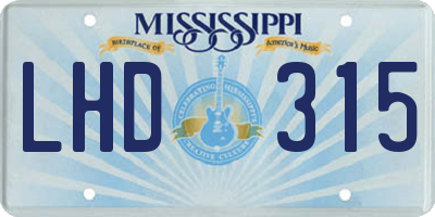 MS license plate LHD315