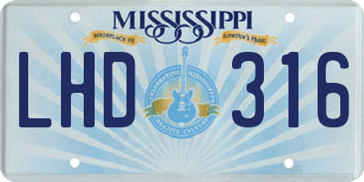 MS license plate LHD316