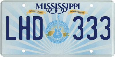 MS license plate LHD333