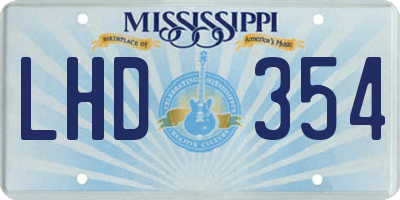MS license plate LHD354